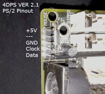 Распиновка штыревого разъёма PS/2 на материнской плате Zida 4DPS ver 2.1