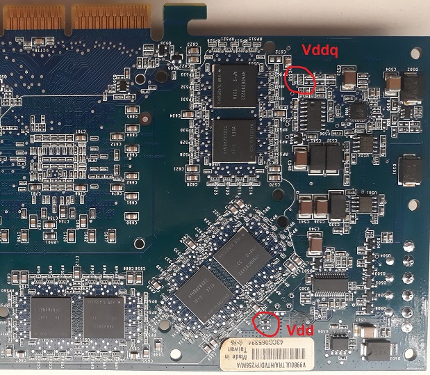 Резисторы для установки Vdd и Vddq памяти